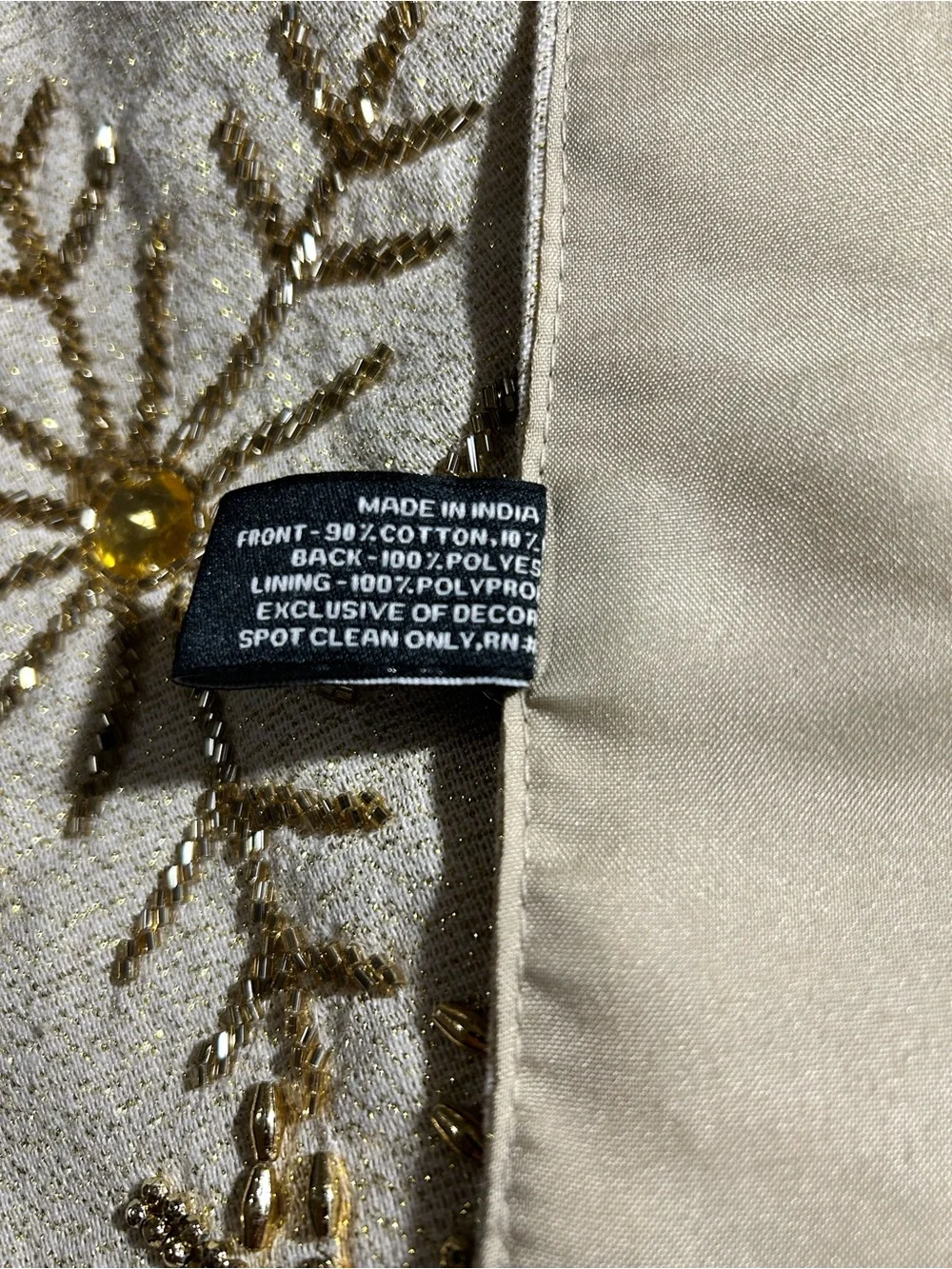 Tahari Gold Beaded Table Runner Glam Christmas Holiday NYE Party 16
